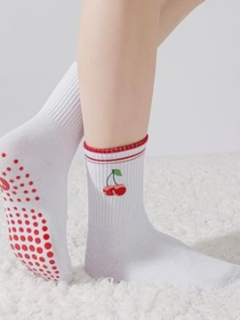 Coolmates Embroidery Yoga & Pilates Cherry Socks 2 pk